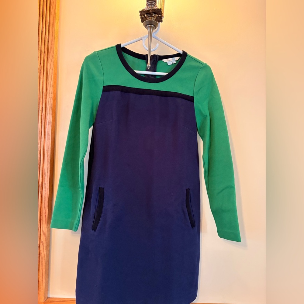 Boden Green and Navy Kids Casual Dress
